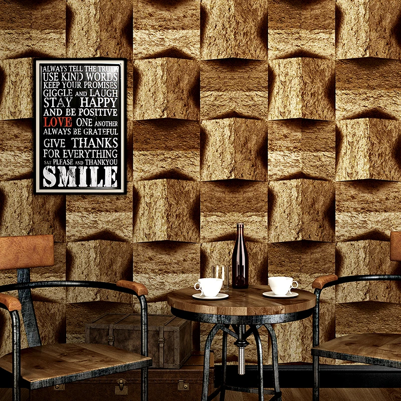 

Modern 3D Stone Wallpapers Vintage Red Personalized 3D Wall Murals Paper Roll for Shop Bar Background Walls contact-paper