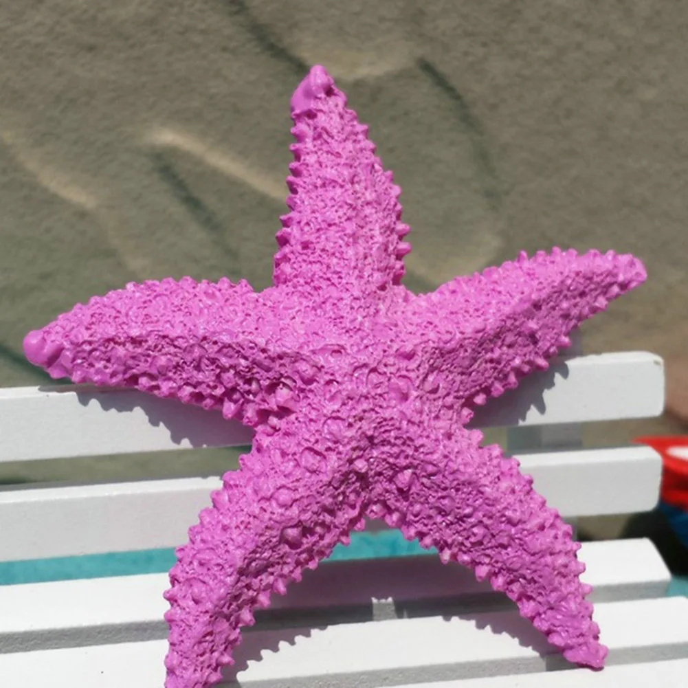 New 2Pcs Fish Tank Ornament Mediterranean Resin Sea Stars Mini Starfish Wall Ornaments Aquarium Home Decoration Beach Wedding De