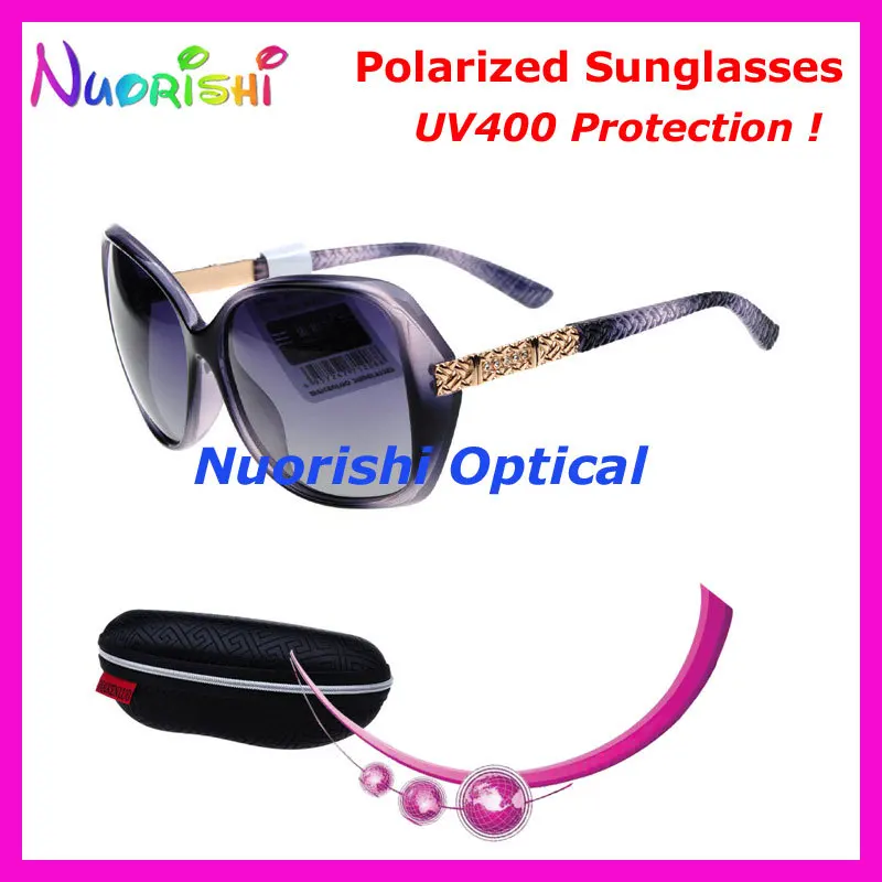 8005P Shine Diamond design Polarized Sunglasses with UV400 protection driving sunglasses with glasses case  Free Shipping