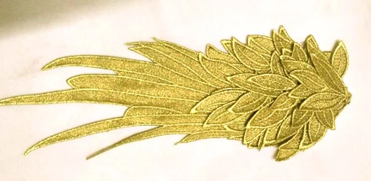 Stylish Golden Embroidered Angel Wings Patch Shoulder Decorations Venise Lace Applique DIY Halloween Costume Applique