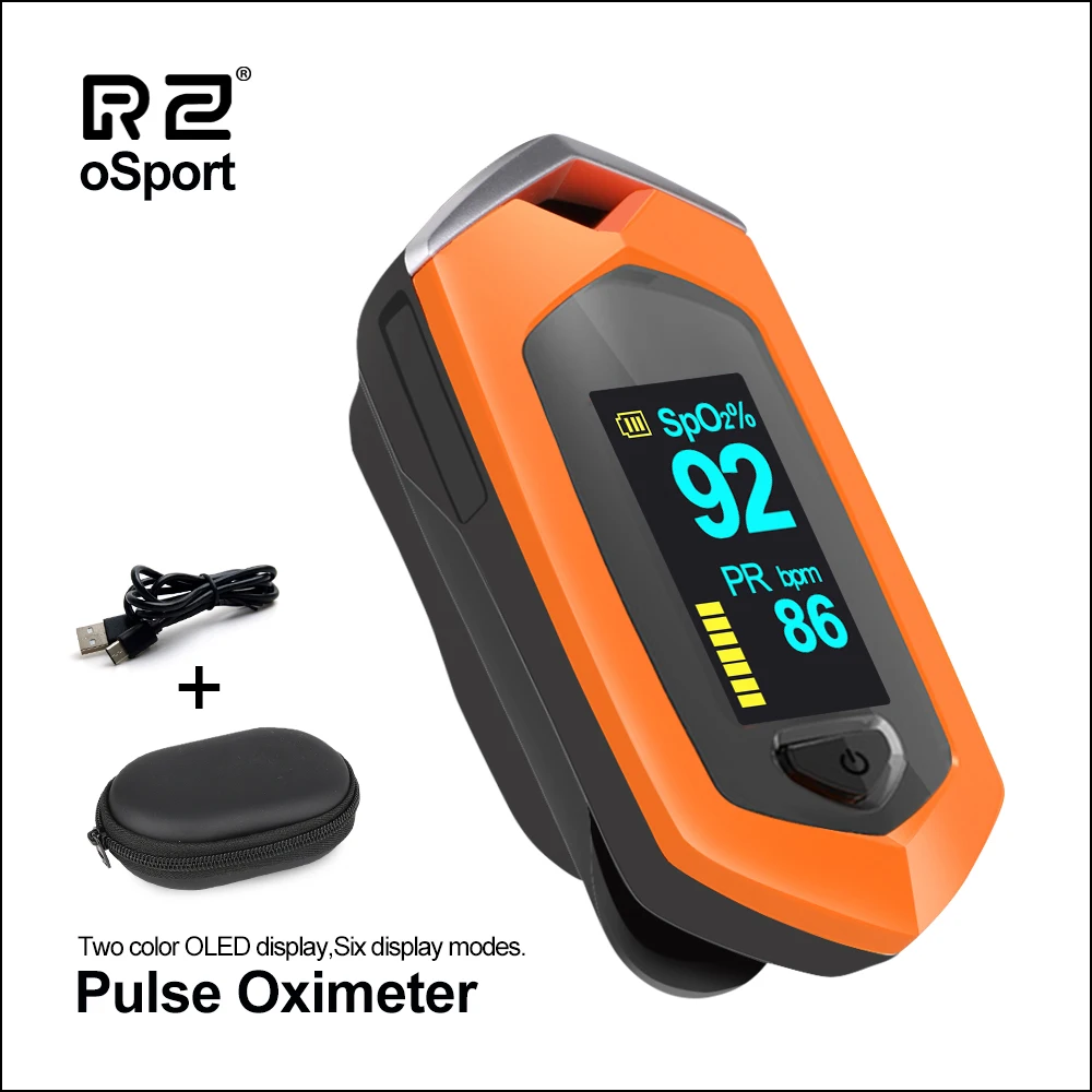 RZ Pulse Oximeter Finger Pulsoximeter Finger Pulsioximetro Heart Rate Monitor SpO2 PR OLED Rechargeable Pulse OximeterOximeters