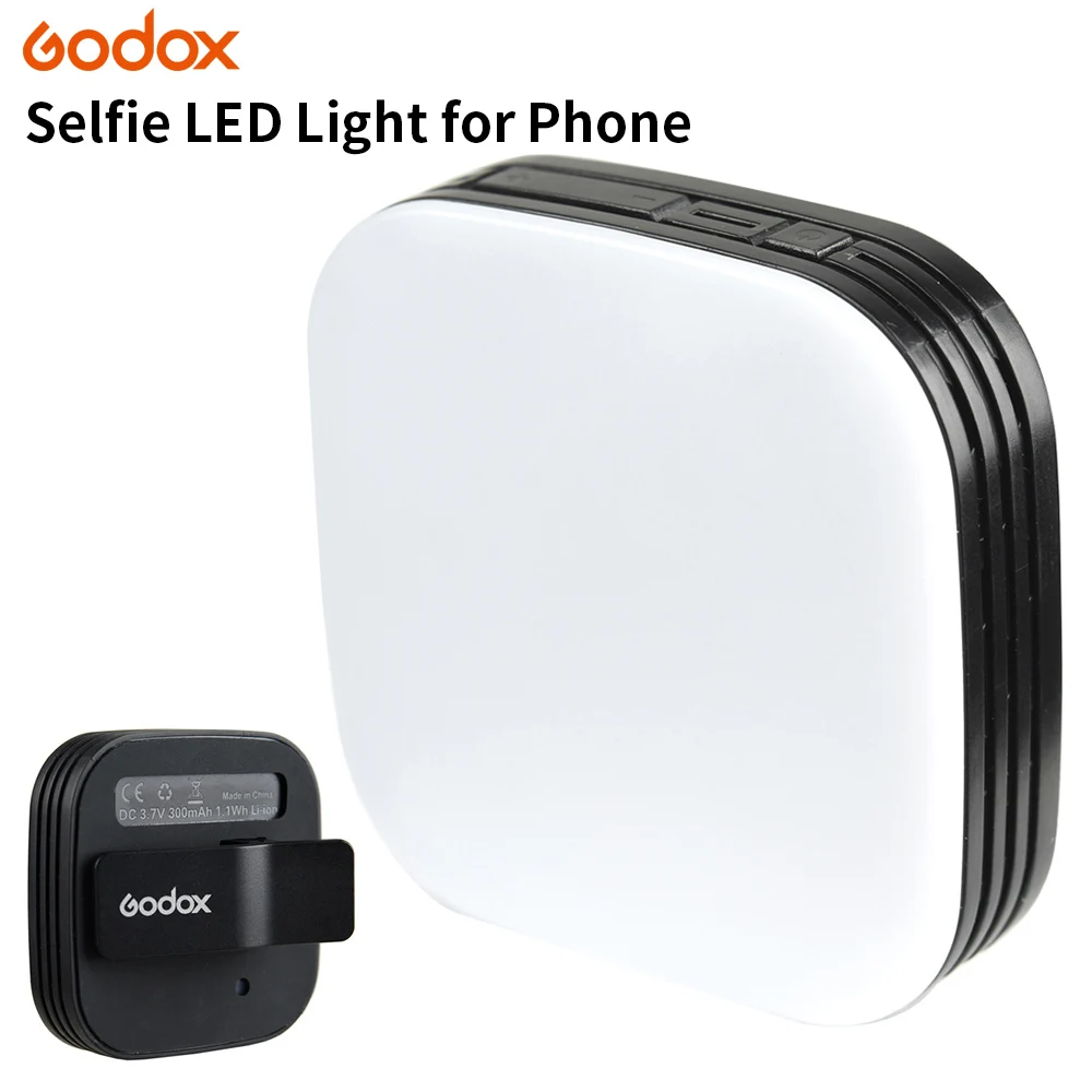 Godox M32 LED Selfie Smart Clip flash speedlite with Bulit-in Li-ion Battery Brightness Adjustable for iPhone Xiaomi