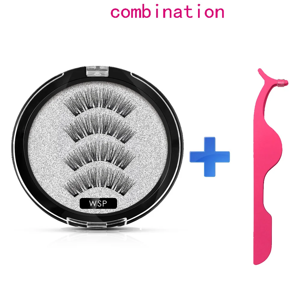 MB Magnetic eyelashes with 4 magnets Mink eyelashes natural long with applicator faux cils magnetique False Lashes extension