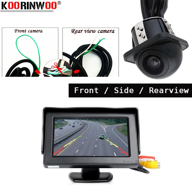 Koorinwoo Multi 2 Switch Wire Camera Auto Front / Side/ Rear view camera system Parking Car Monitor Digital Screen Car-detector