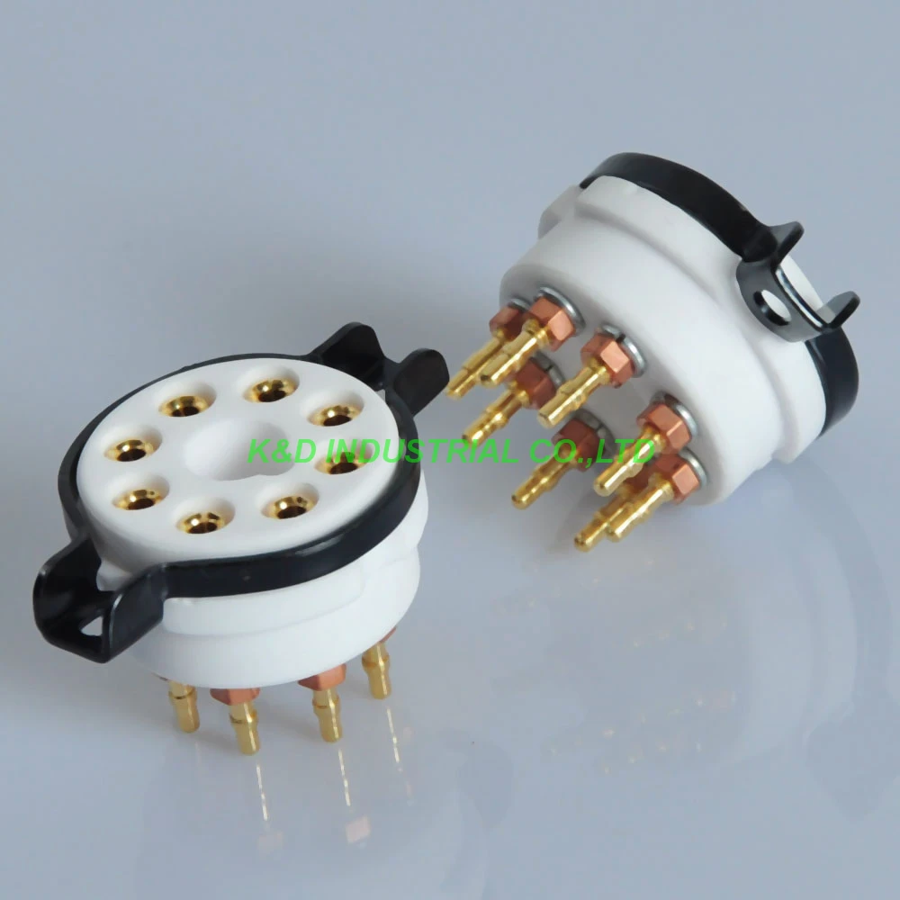 2pcs 8Pin CMC Ceramic Gold plate Tube Socket For EL34 6550 KT88 6V6 6L6 valve Tube Amplifier Parts