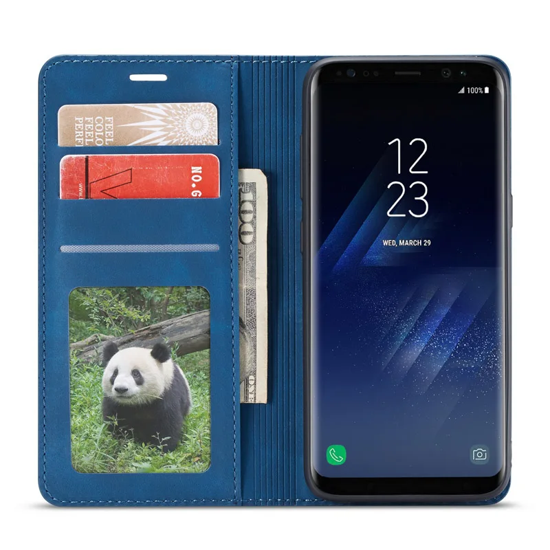Magnetic Case For Samsung Galaxy S8 Plus Cover Luxruy Wallet Flip Leather Phone Case On Coque Samsung S8 plus Bag