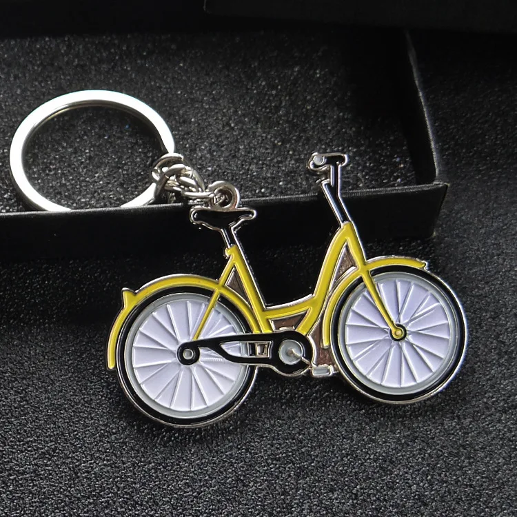 New Yellow bicycle Key chain men fashion Creativity Metal Car Key Ring Women Bag charm key holder Best gift Jewelry K1971