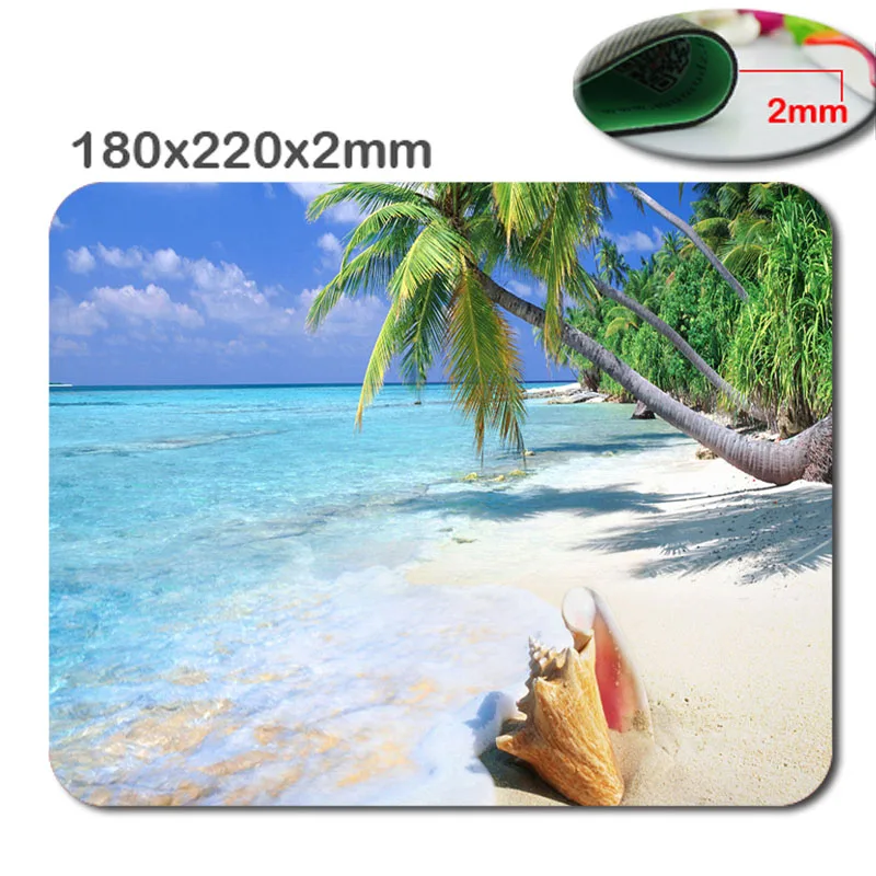 DIY Seaside scenery  HD 3D print 220*180*2mm  Cheapest Newest pigment  Best Comfort Game Mouse Pad  Mouse Mat for New Year Gift