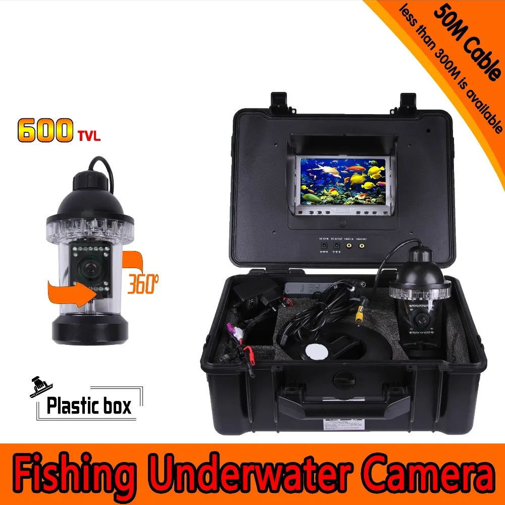 (1 Set) 50M Cable Inspection camera system 7inch LCD display night version underwater fishing camera Fish finder Free DHL