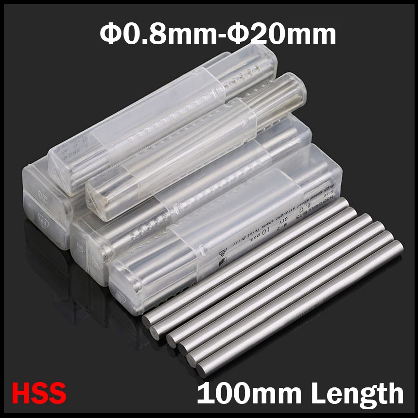 4.3mm 4.4mm 4.5mm 4.6mm 4.7mm OD 100mm Length HSS Jobber Drill Bit Boring Round Shank CNC Fly Cutter Turning Lathe Tool Bar Rod