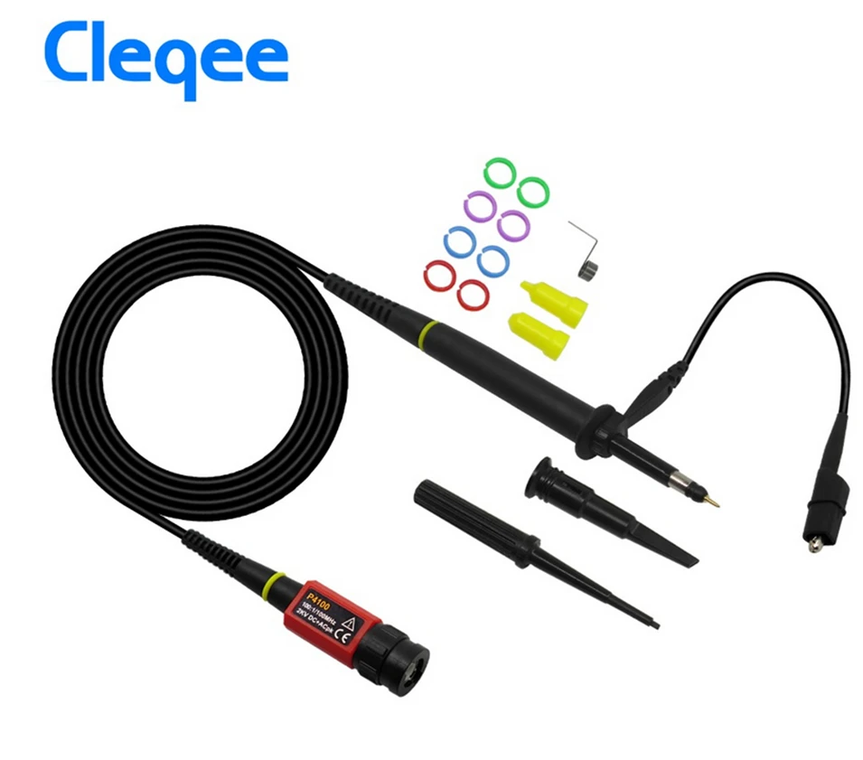 Cleqee P4100 1PCS Oscilloscope Probe 100:1 High Voltage Withstand 2KV 100MHz for Oscilloscope owon liliput wholesale