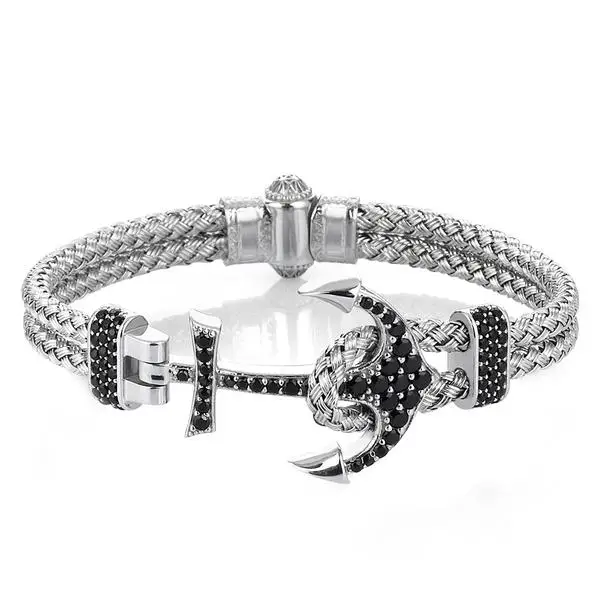 Unique Bracelet Stainless Steel Jewelry  Atolyestone Artillery WIith Anchor magnetic clasp Bangles