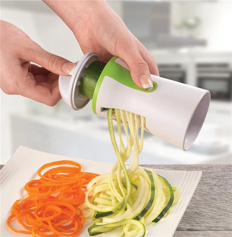 LMETJMA Heavy Duty Spiralizer Gemüseschneider Gemüsespiralschneider Cutter Zucchini Pasta Nudel Spaghetti Maker KC0335 – Detail 8