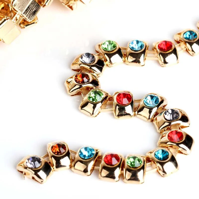 New style 7x12mm 1 yards competitive products Bread shaped rhinestone chain DIY/Mobile shell/clothing accessories