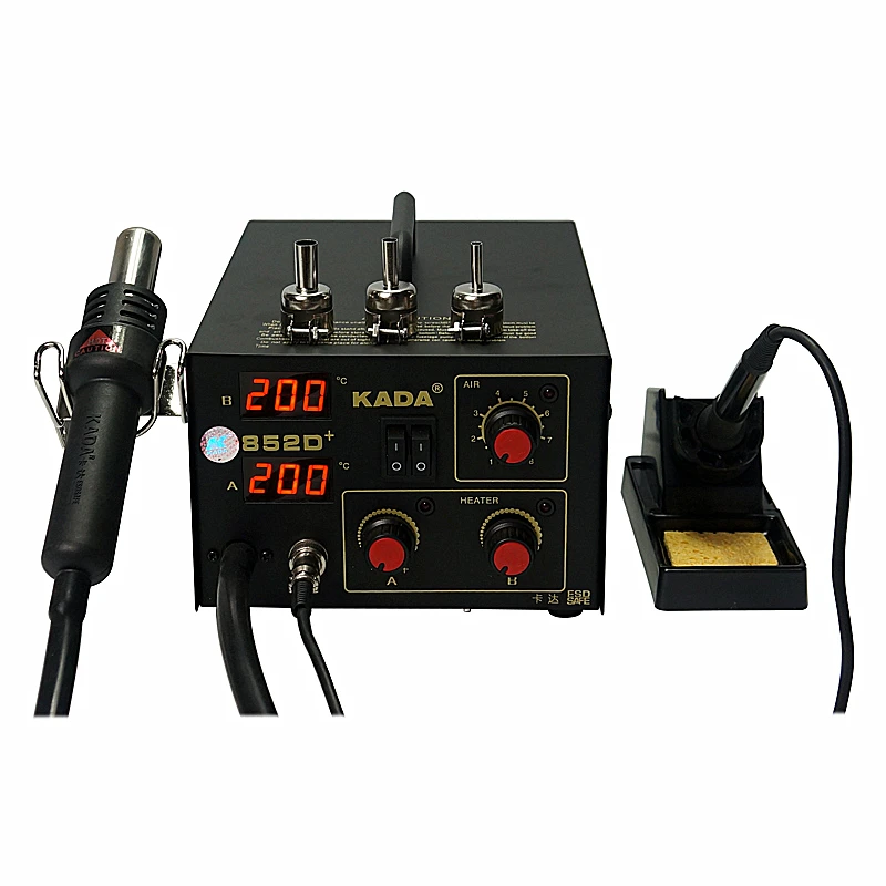 110V 220V KADA 852D+ Hot Air Gun and Solder Iron 2 in 1 BGA Soldering Station SMD Repairing System