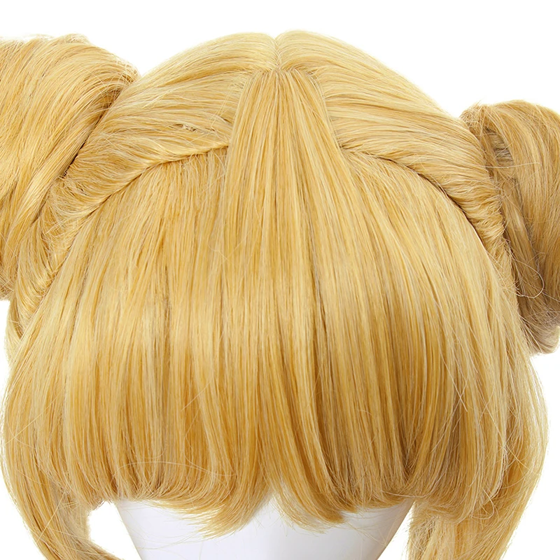 L-e-mail peruca de cabelo sintético usagi tsukino cosplay perucas super longas perucas louras com pães resistente ao calor peruca cosplay dia das