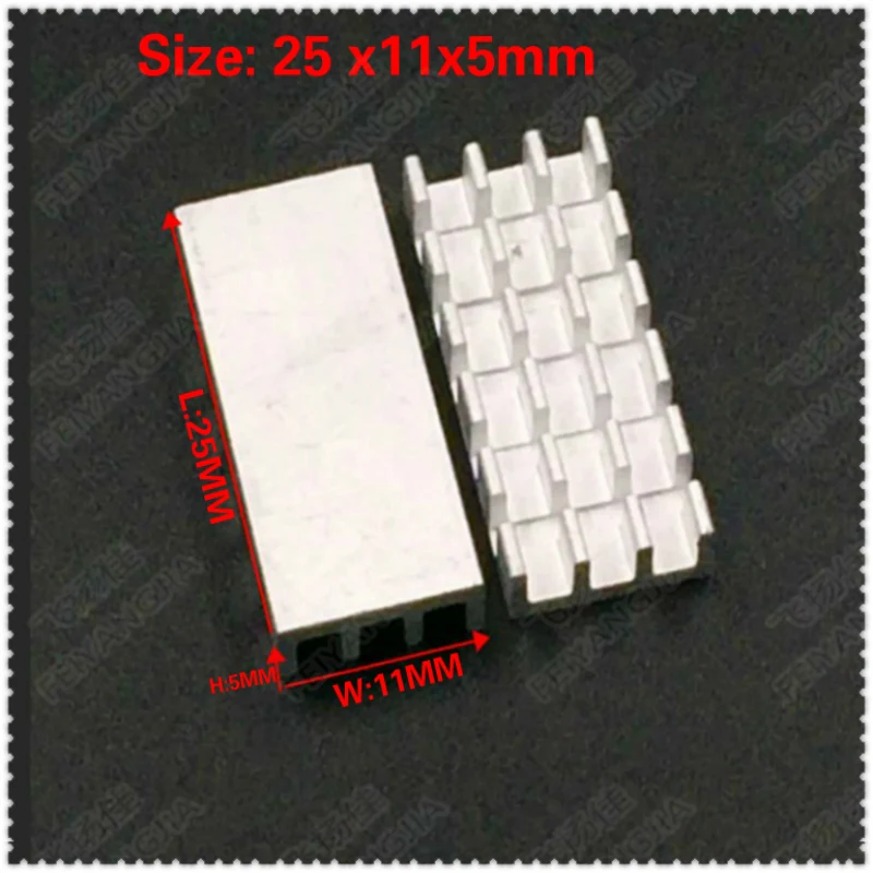 

(Free shipping) 200pcs Aluminum Heat sinks IC Chip Cooler Cooling Heatsink Aluminum Heat Sink For Electronic Computer25*11*5MM