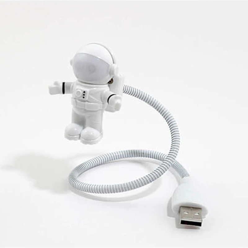 New Style Pure White Cool New Astronaut Spaceman USB Light LED Adjustable Night Light For Computer PC Lamp Desk Light