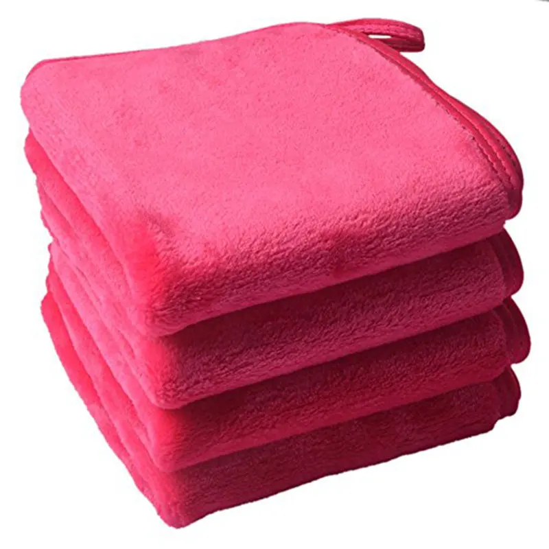 400GSM Sinland Beauty Microfiber Makeup Remover Cloths Face Cloths Facial Cleansing Towel Washcloth Fast Drying 10Inx10In 4 Pack