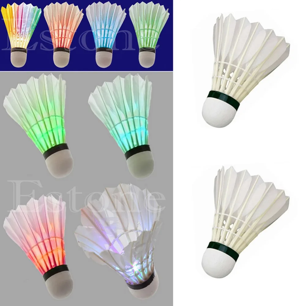 4 Pcs Birdies Lighting Dark Night Colorful LED Badminton Shuttlecock