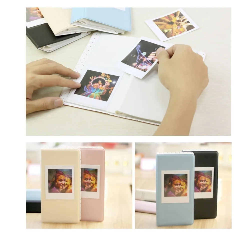 For FujiFilm Instax Square SQ10 SQ20 SQ40 SQ Link SP-3 Printer Film Photos Paper 64 Pockets Photo Book Album Storage Pink Blue