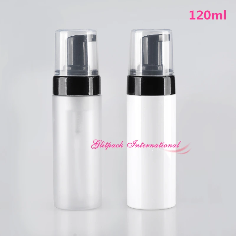 3.5oz white clear Plastic Refillable Travel Foamer Pump Bottle Body Wash black soap foaming pumps PET DIY Liquid Dish Soap