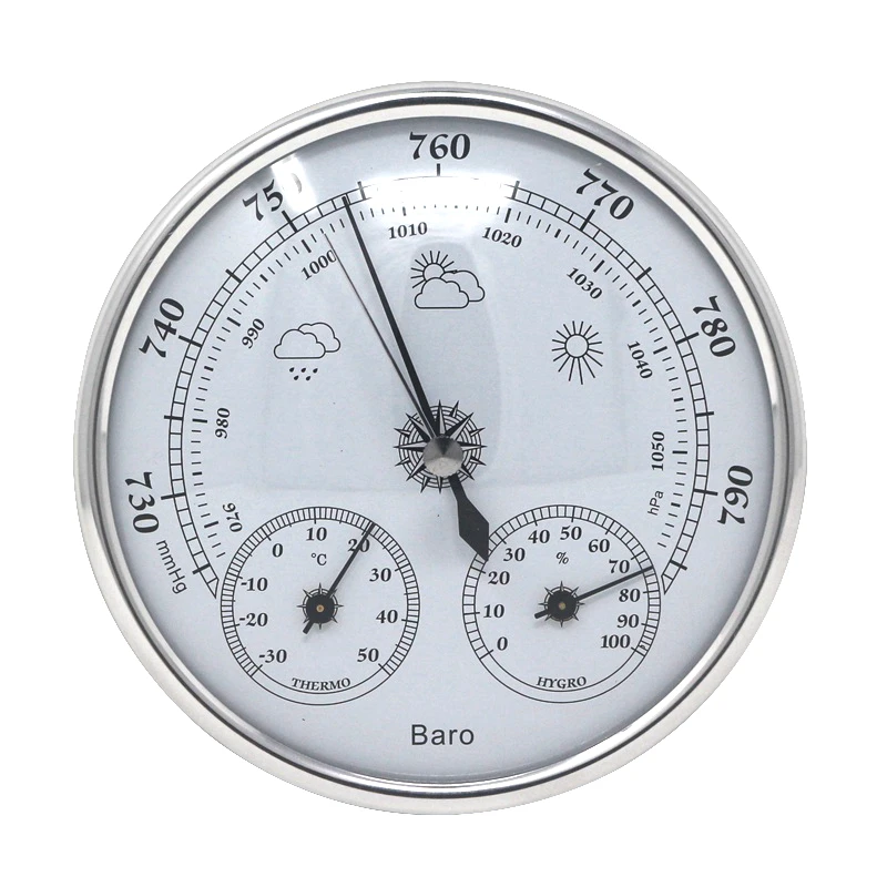 Household Weather Station Barometer Thermometer Hygrometer 3 In 1 Temperature Humidity Meter Pressure Gauge Wall Hanging