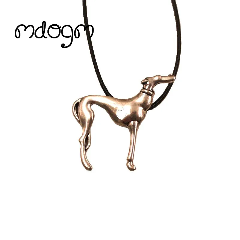 Mdogm Greyhound Necklace Dog Animal Pendant Antique Gold Silver Plated Jewelry For Women Male Female Girls Ladies N137