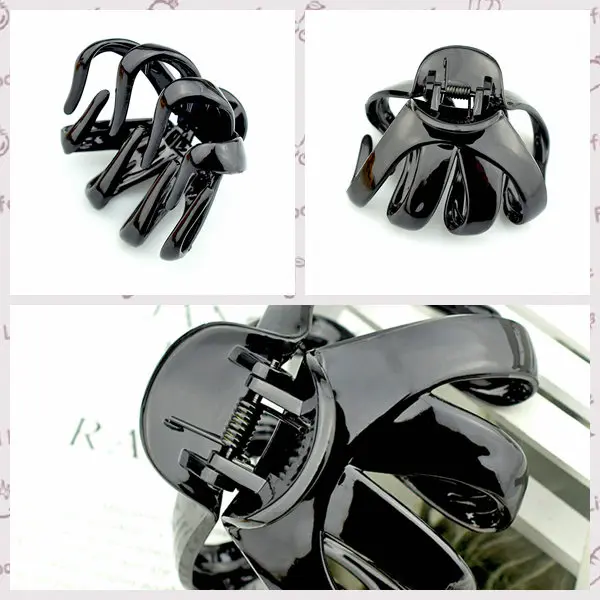 8cm Big Hair Claw Clip for Women Accessories Black Crab Brown Claws Clips Hairclip Hairpins Clamp Plastic Fashion Lady Headwear