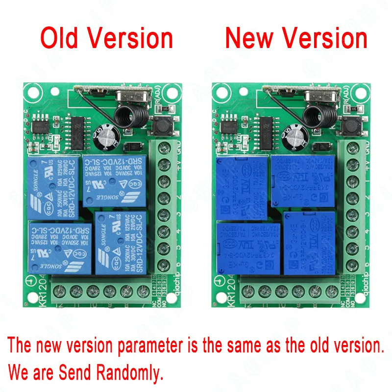 DIFODA 433 Mhz  Wireless Remote Control Switch DC 12V 4CH relay Receiver Module With 4 channel RF RemoteTransmitterDIFODA