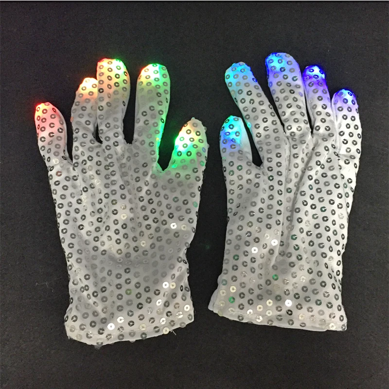 2018 Costume Leds Leds Gafas Led 2pairs Luminous Gloves Finger Light Dancing Club Props Up Toys Glowing Unique Glow Colorful