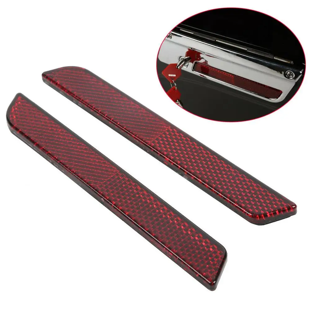 Motorcycle ABS White/Red Reflector For Harley touring model hard bags FLT FLHT Road King Street Glide