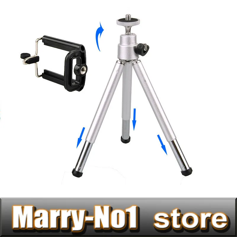 Hot Sale Mini Tripod Stand & phone Holder clip for Mobile Cell Phone Camera iPhone 4 4g 5 5G Samsung galaxy S2 S4 i9200 I9500