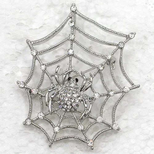 60pcs/lot Mixed Color (Can Notes Color) Wholesale Rhinestone Spider Web Halloween Pin brooches & Pendant C101262