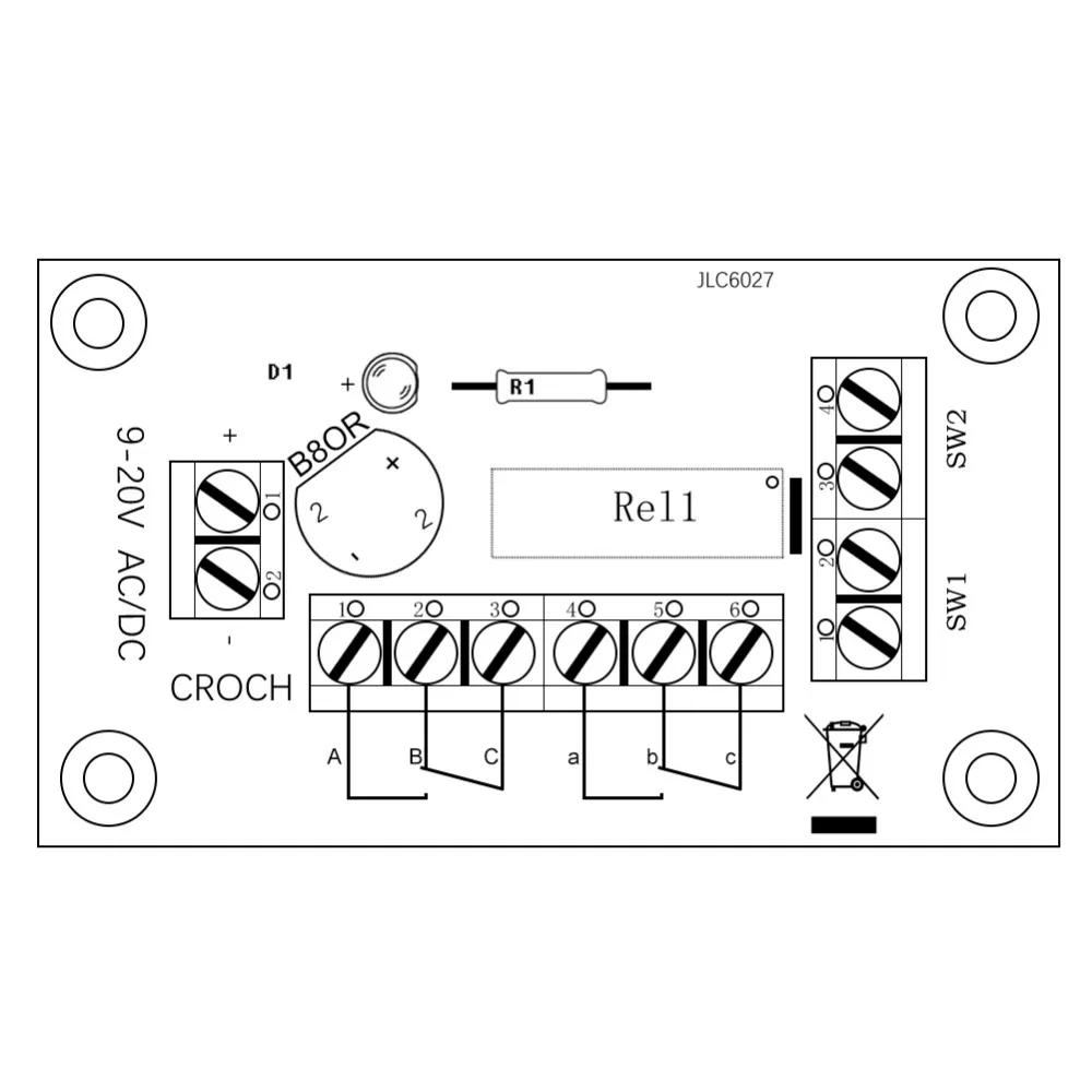 1 Set Power Distribution Board Distributor Power Control Board to Flash Traffic Signal with two-lights PCB009