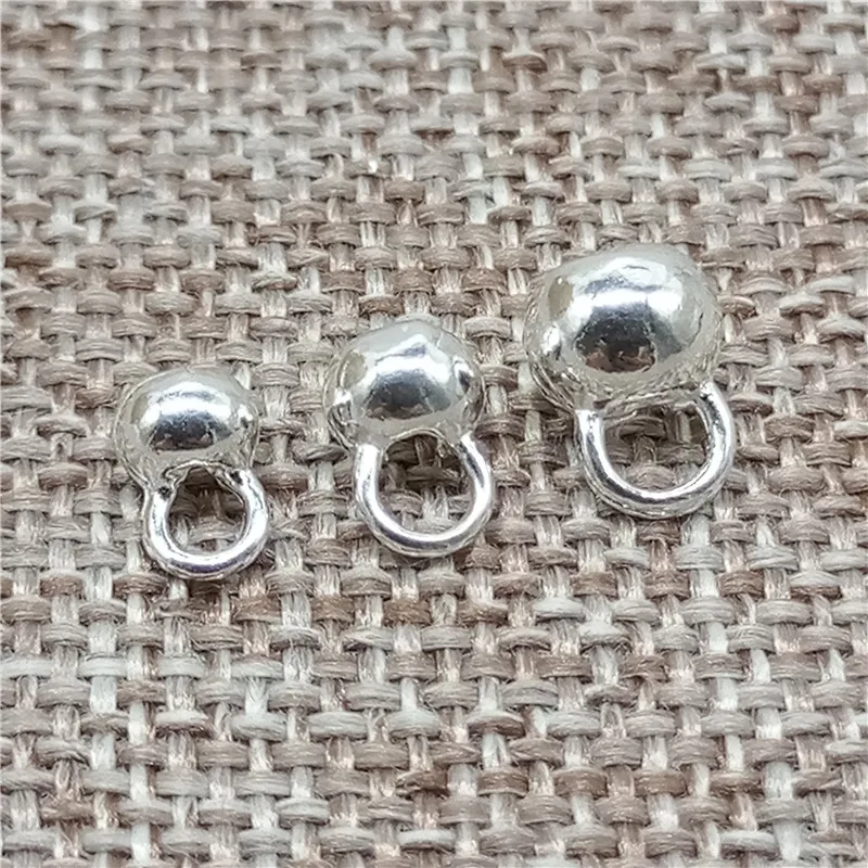 10 Pieces of 925 Sterling Silver Crimp Cover Bead with Close Jump Ring 2.5mm 3mm 4mm 5mm 6mm