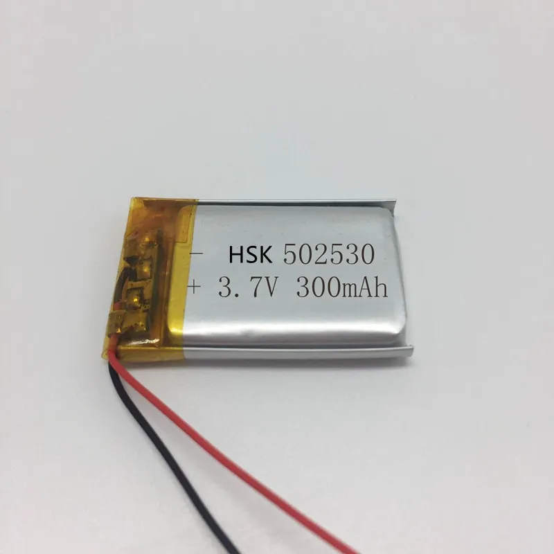 

High quality UN38.3 3.7V 300mAh 502530 052530 Li ion Shaver battery Driving recorder battery GPS Navigator batteries 500pcs/lot