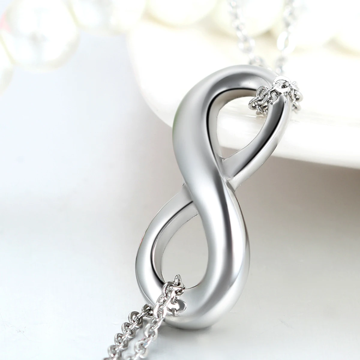 BONISKISS 316L Couple Lover Stainless Steel Infinity Bracelet Charm Bracelets with Gift Bag Silver Color  Bangle Jewelry Bijoux