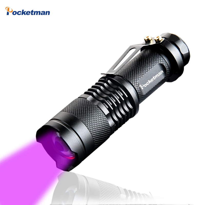 

High quality LED UV Flashlight SK68 Purple Violet Light UV torch 395nm Lamp free shipping