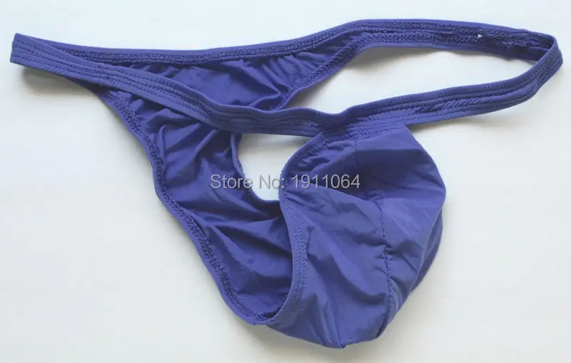 Mens Small Front Contoured Pouch Thong G7662 Japanese Style semi-C-thru soft silk-like