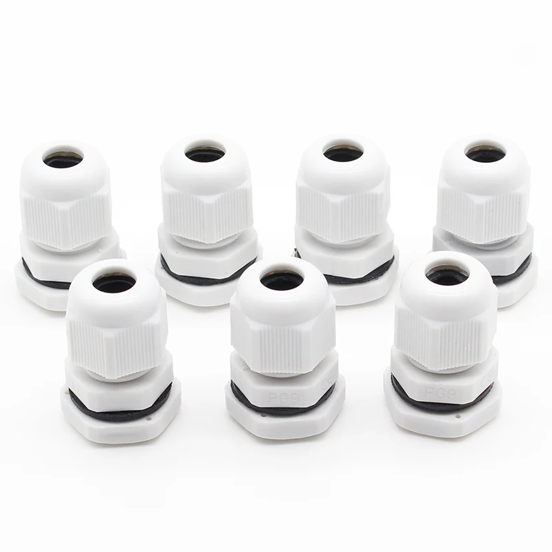 10pcs High Quality IP68 PG9 4-8MM Waterproof Nylon Cable Gland Waterproof Gasket Plastic Waterproof Connector