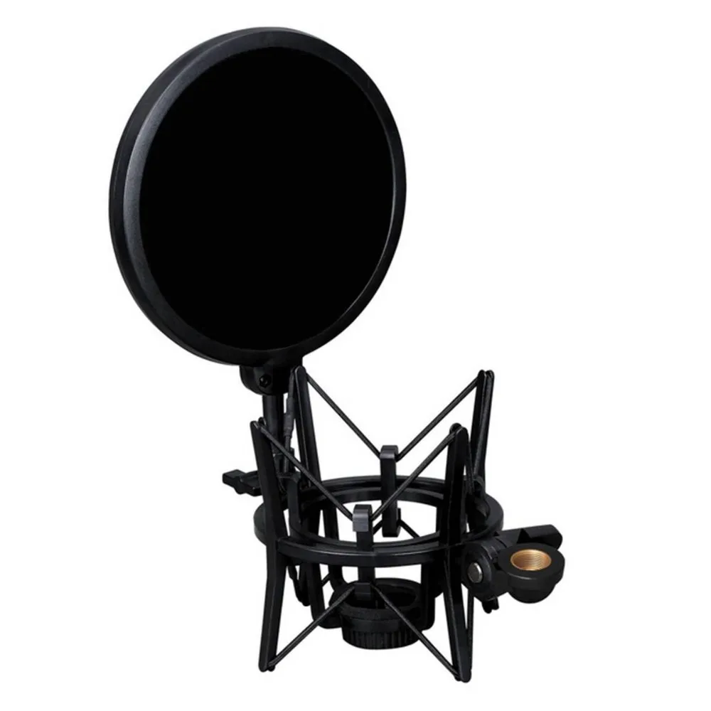 EDAL Double Layer Studio Microphone Mic Wind Screen Pop Filter with Shock Mount For Speaking Recording Accesories