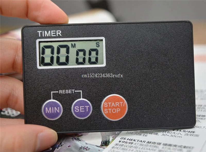 50 pcs Timer Countdown Pocket Kitchen Study Rest Kitchen Cooking Sports Reminder Credit Card Size