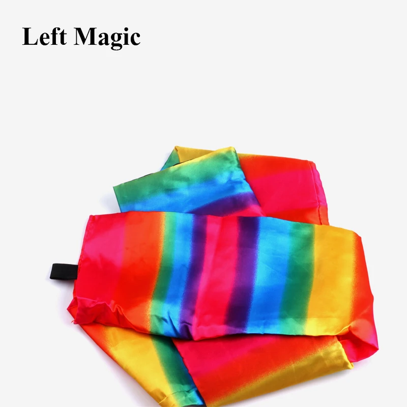 Change Color Scarf Magic tricks Black To Rainbow Silk Streame Magic Tricks magia Props Funny stage Close Up Magie E3061