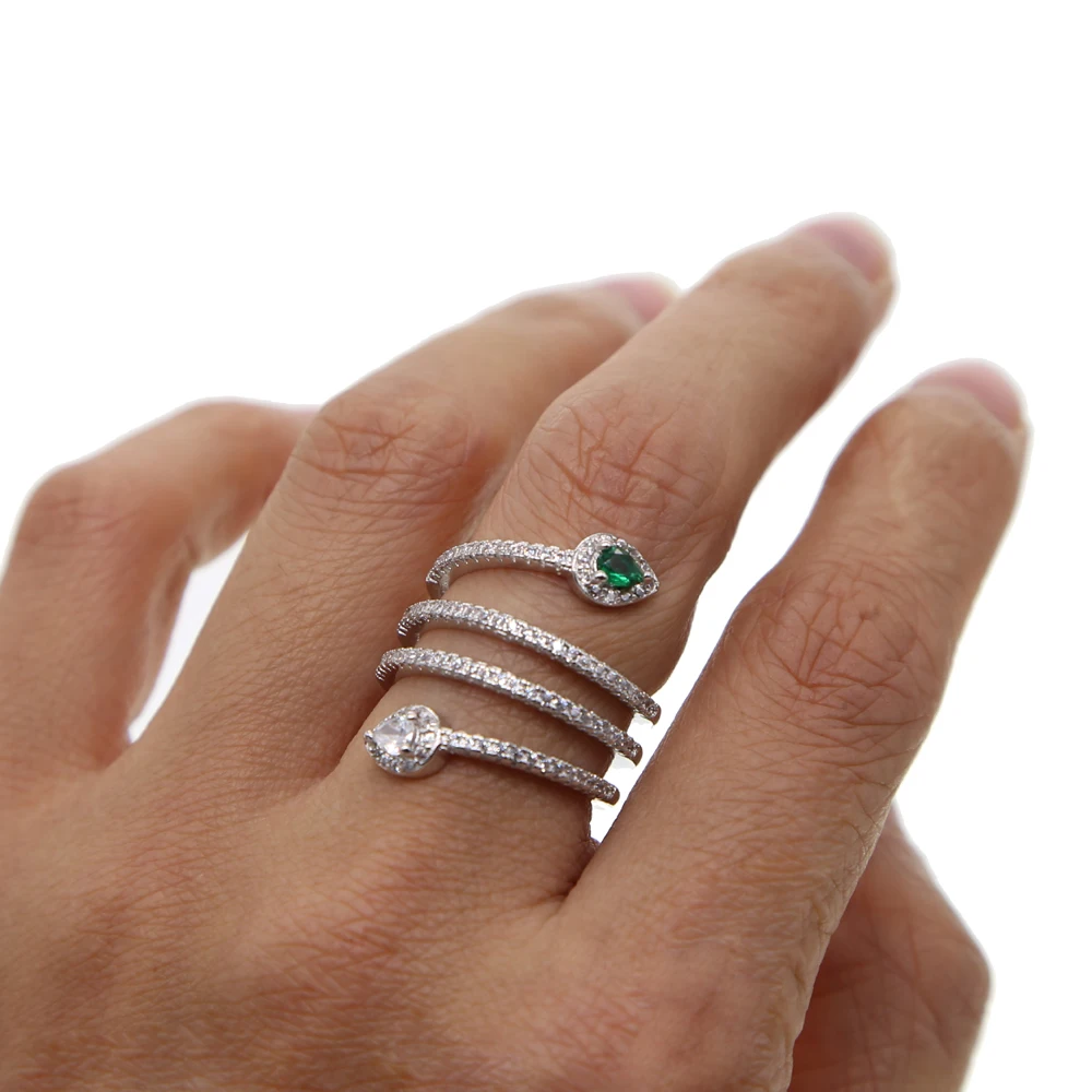 2019 Hot Sale Top Fashion micro pave Setting Party Classic Jewelry Anillos Stunning Multi Row full finger Rings For Women