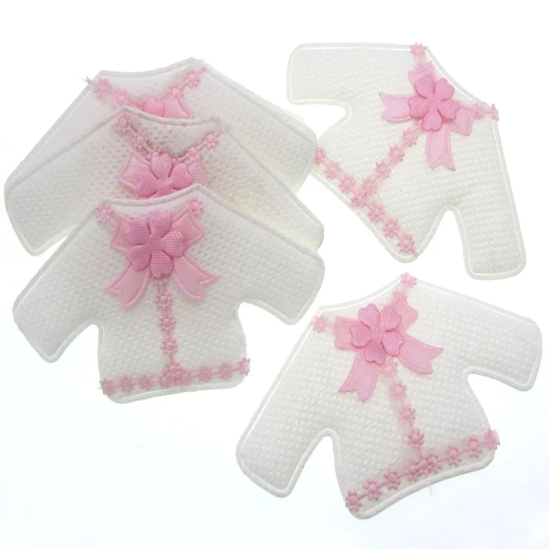 24Pcs Handmade Fabric Baby Cardigan Applique For Baby Shower Baptism Gender Reveal Party Table Embellishments Decoration