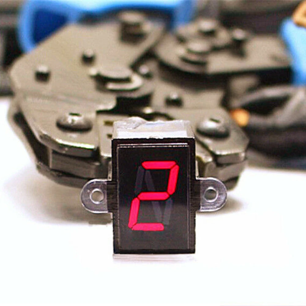 Motorcycle Digital Gear Indicator Light N-6 Speed Shift Clutch Lever Red LED Motorcycle Display Gauge