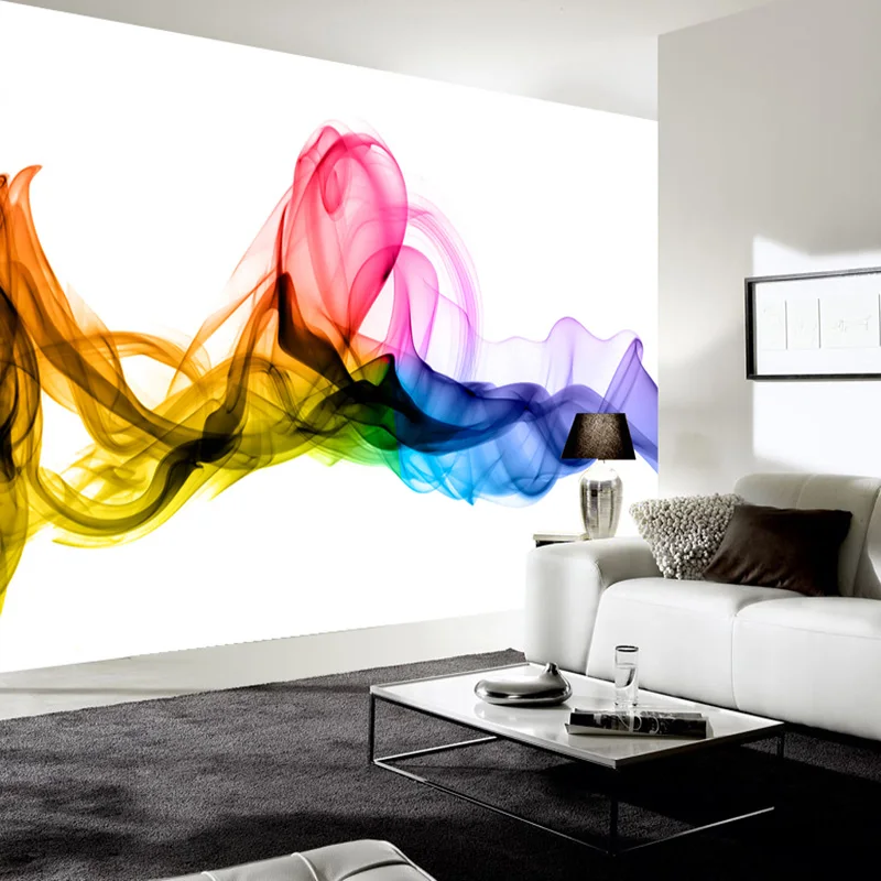 

Modern Abstract Art Color Smoke Photo Mural Wallpaper Personality Creative Living Room Study Gallery Backdrop Home Decor Fresco