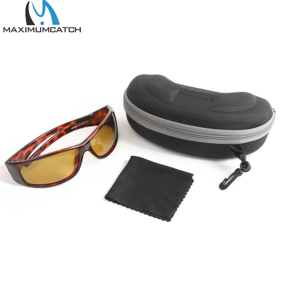 Maximumcatch Tortoise Frame Fly Fishing Polarized Sunglasses Gray/Yellow/Brown Fishing Sunglasses
