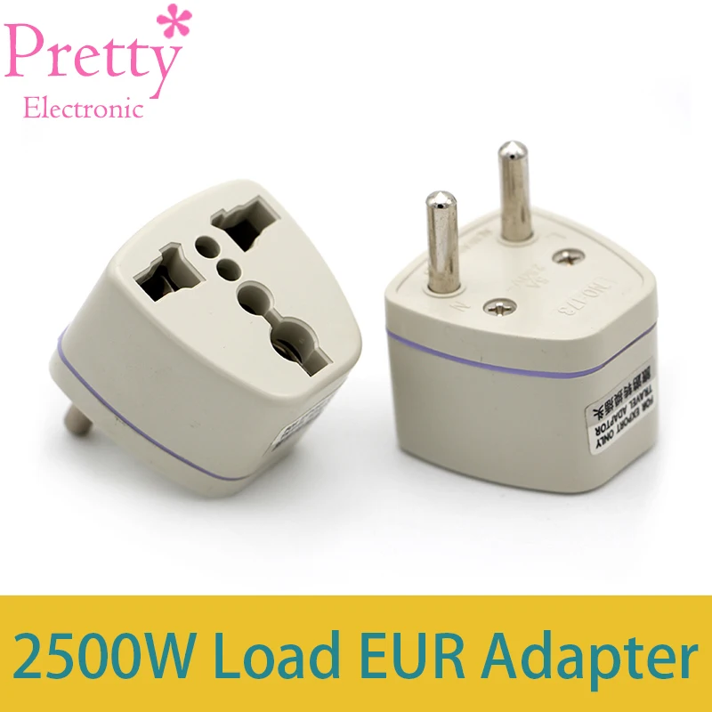 

European Standard Universal Travel Conversion Plug 2500w High Power Appliances EU Adapter Italy Greece Norway South Korea Spain